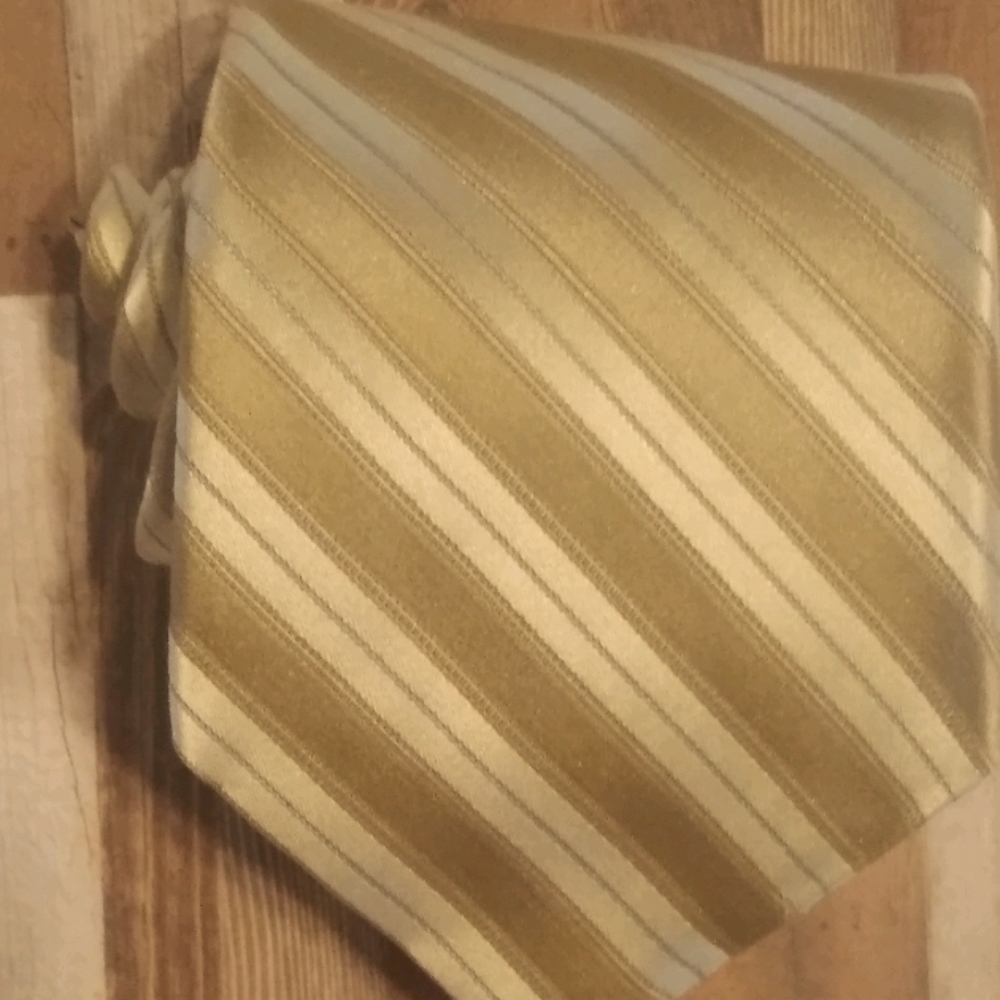 DKNY beige striped men's necktie